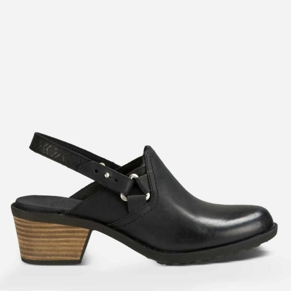 NEW Teva Women's Foxy Sling-Back Mary Jane Clogs 1013674 black block hee… - Picture 1 of 10